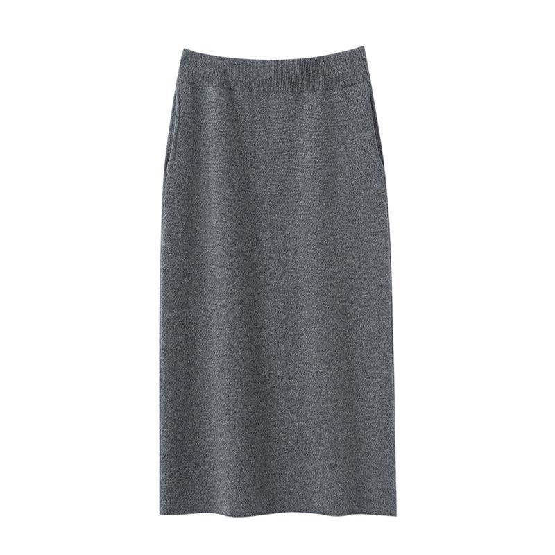 2025 Autumn/Winter Women's Cashmere Round Neck Loose Top and Skirt Set