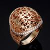 New Hollow Flower  Rose Gold Ring Round Micro-Wax Inlay Natural Zircon Rings Women Wedding Party Fine Jewelry