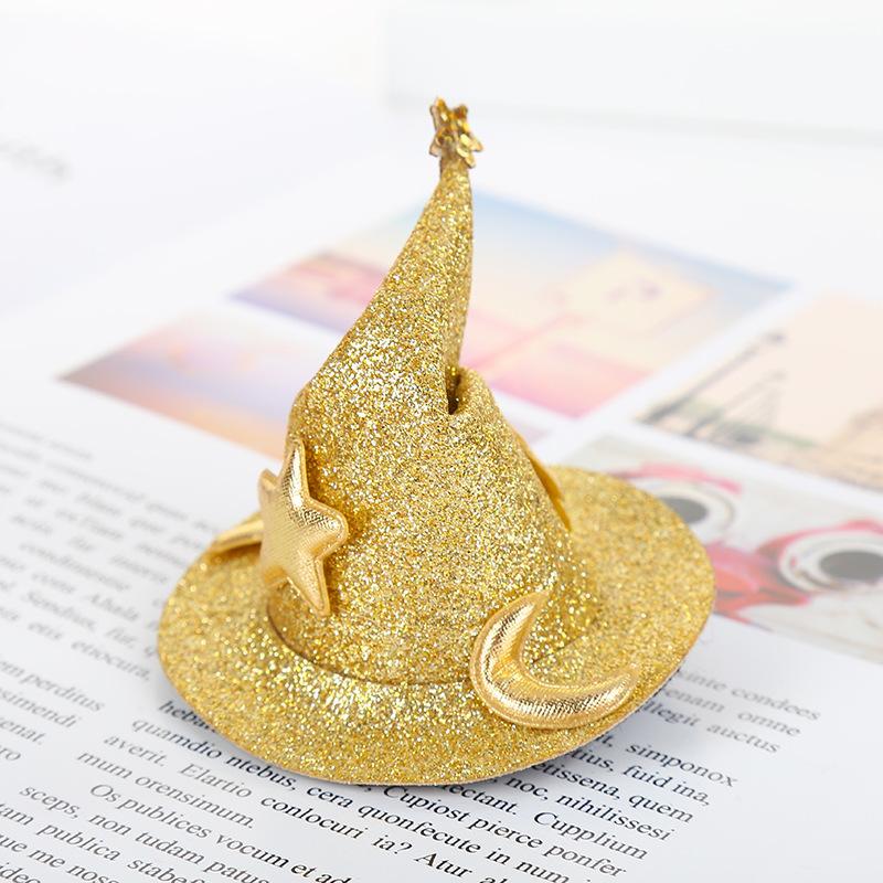 Halloween Bow Hairpin Party Hat Props Witch Hat Small Pointed Hat Accessory
