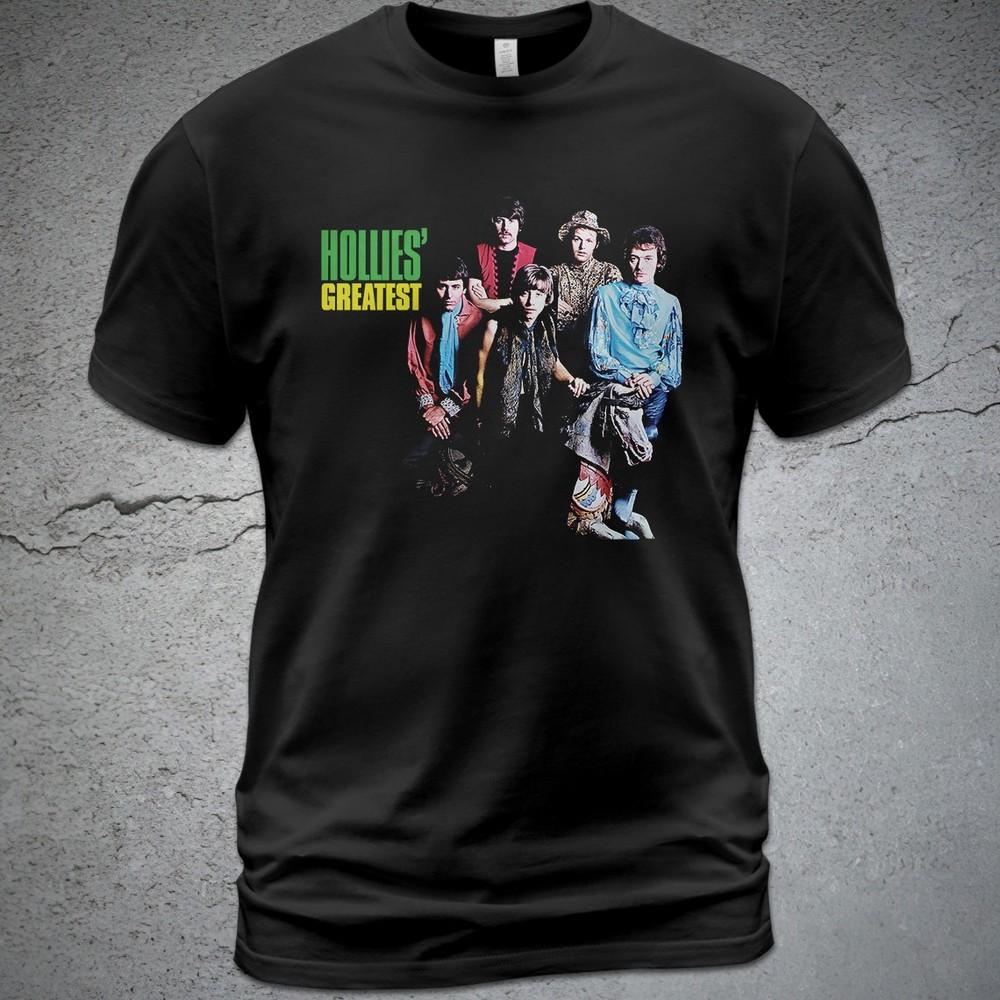 Cotton T-Shirt The Hollies Hollies Greatest Album Tee Tony Hicks Bobby Elliott Unisex T-Shirt XXXXL