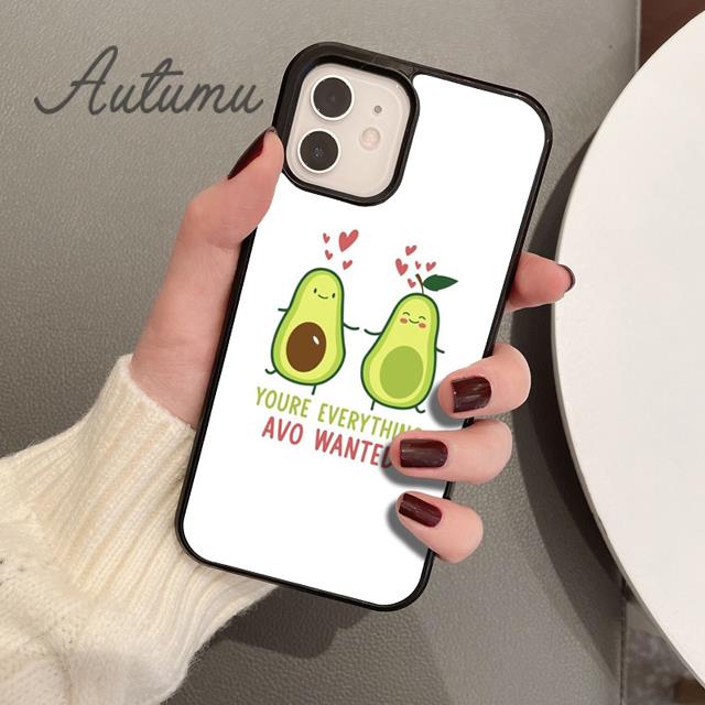 Cute Avocado Cartoon Phone Case for iPhone 11 12 13 14 Pro Max Mini X XR XS SE 2020 6S 7 8 Plus Samsung Galaxy S21 S22 Shell