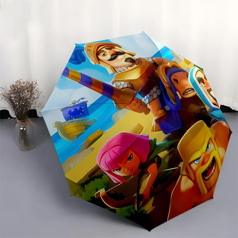 Clash Royale, Heroes- Automatic Opening and Closing, 8-rib Structure Portable Umbrella, Suitable for Men and Women in All Seasons - Perfect