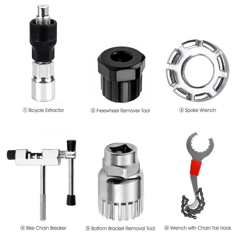Durable Carbon Steel Bicycle Repair Tool Set Bottom Bracket Remover Chain Cutter Crank Puller Maintenance Kit