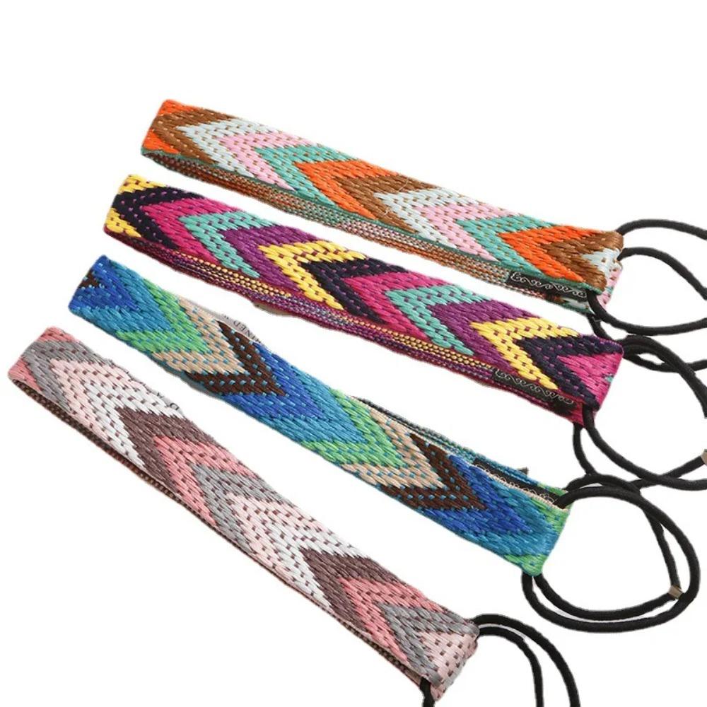 1 Stück Vintage Böhmisch Ethnisch Stickerei Blume Stirnband für Damen Mädchen Elastisches Haarband Retro Haar Accessoires Hohe Qualität Neu