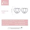 Bisaer 925 Sterling Silver Simple Fashionable Heart Shape Stud Earrings for Women Wedding Fine Jewelry