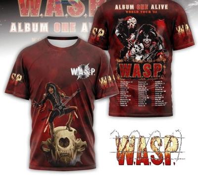 Trend W.A.S.P. Band Album One Alive Welttournee 2024 USA Kanada 3D T-Shirt S bis 5X