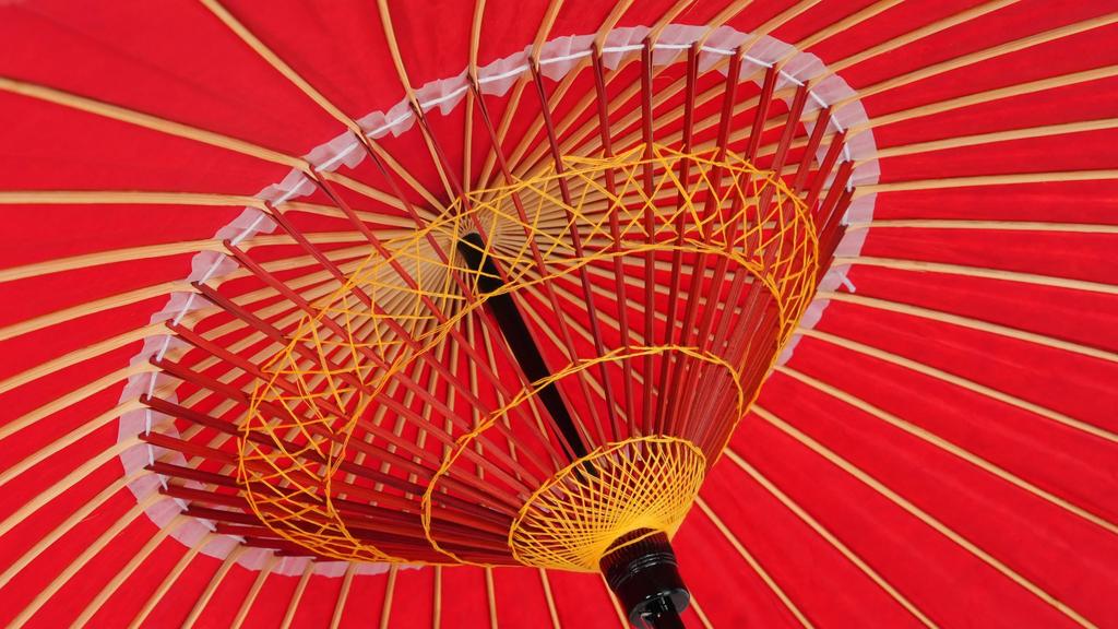 Yamamoto Bamboo Craft Shop Japanese Traditional Japanese Rain Waterproof (YAMAMOTOTAKIZAYIKUYA) Umbrella, Umbrella, Umbrella, (Red)
