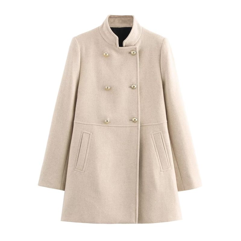 Za New Fall Women's Clothing 2025 Fashion Style Fashionable All-Match Blended Double-Breasted Coat Outwear 9037141