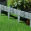 40PCS Plastic Garden Edging Border Imitation Stone Fence Panels Patio Outdoor Barrier for DIY Lawn Yard Landscape Plant Fence