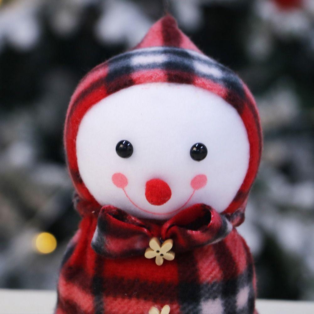 Plush Christmas Gift Bag Red Plaid Skirt Fruit Packaging Bag for 3pcs/set New Year