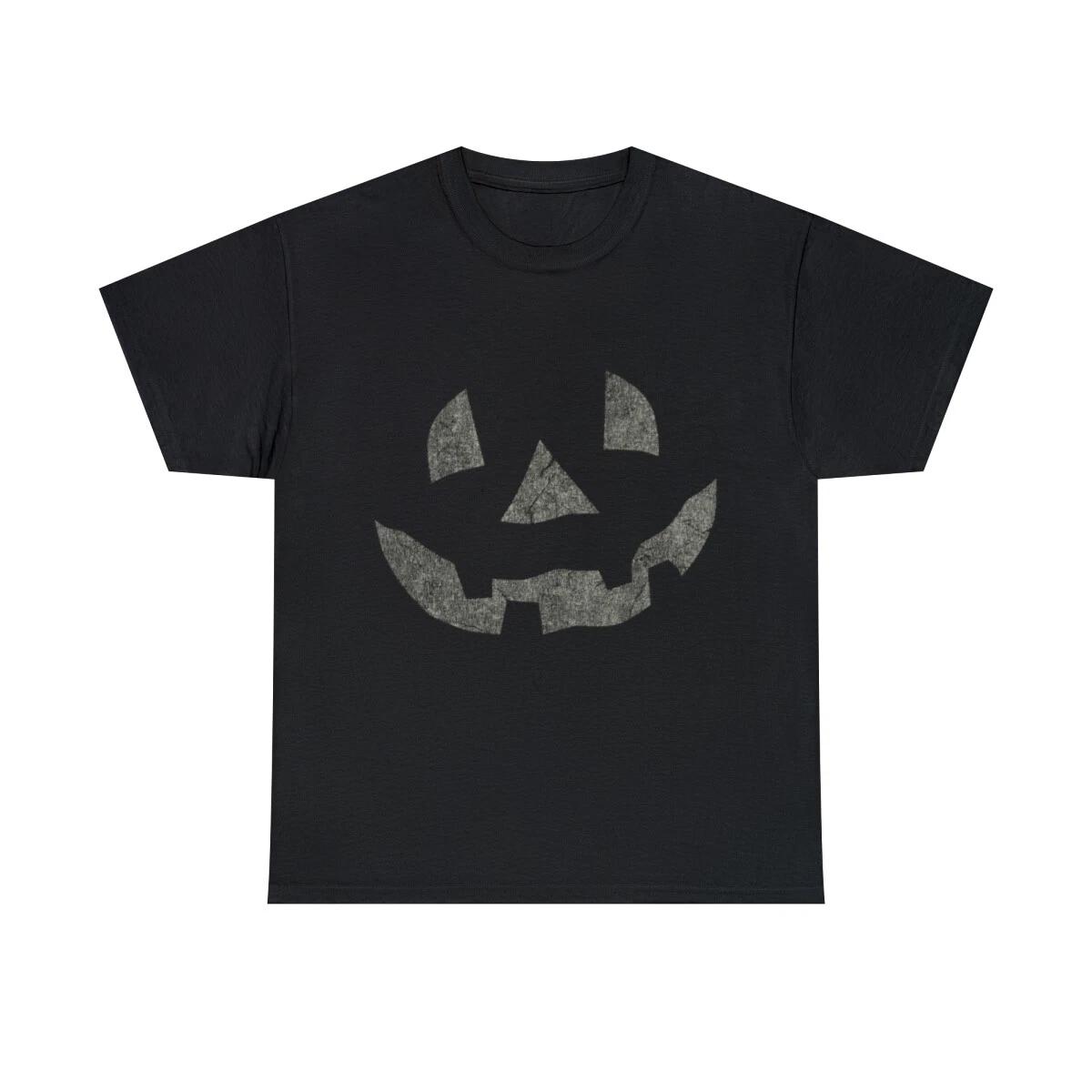 Retro Pumpkin Face Graphic Tee Shirt, S-5XL 4XL