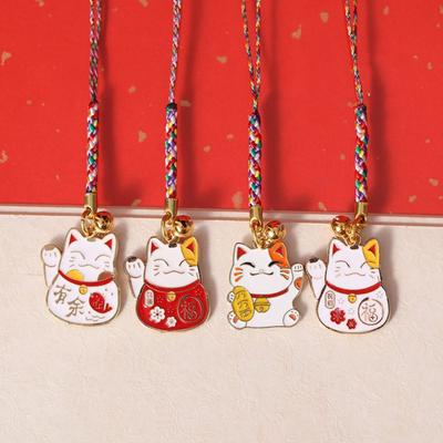 Chinese Style Lucky Cat Phone Strap Lucky Cat Fortune Cat Phone Chain  Birthday Kids Gift