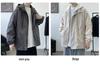 Men's Plus Size Hooded Windbreaker: Trendy Two-Piece American Style Jacket, Loose Waterproof Workwear for Spring/Autumn.