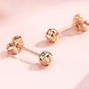 Purple Gold Car Flower Round Bead Stud Earrings Are Small And Foreign Exquisite Rose Gold Bead Stud Earrings Jewelry.
