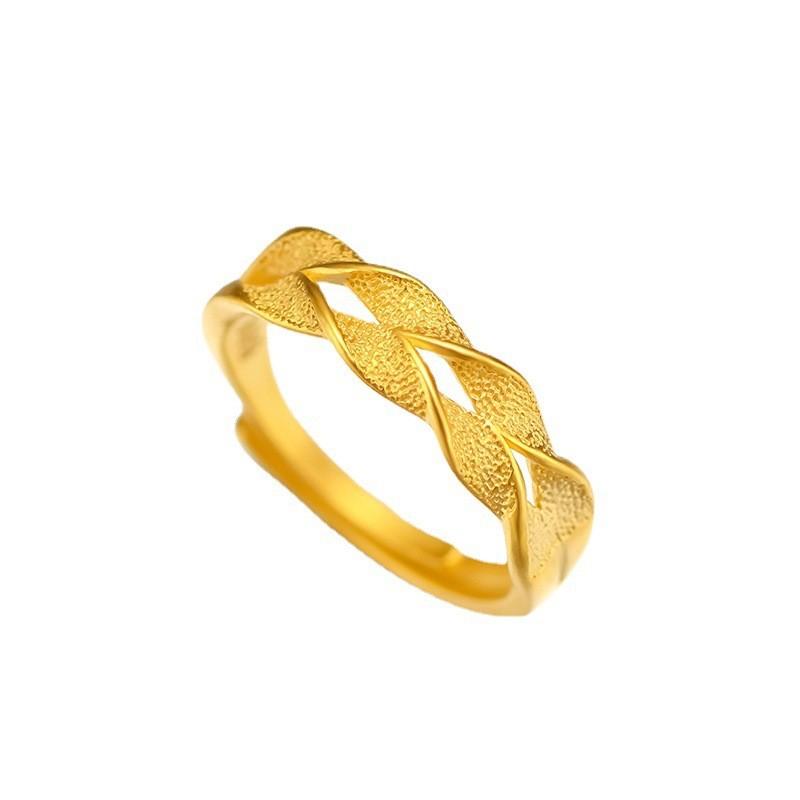 Goldplated Wheat Chic Spike Ring Adjustable Size Trendy Womens Gift Jewelry