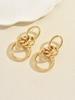 Gold Color Interlocking Circle Drop Earrings Chunky Statement Dangle Earrings Minimalist Daily Wear Jewelry For Women
