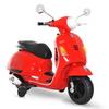 Scooter Vespa Motocicleta Elétrica Infantil 6 V dim. 102L x 51L x 76A cm Música MP3 Porta USB Buzina Farol Luz Traseira Vermelho