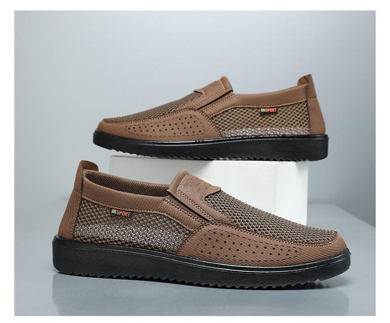 Plus Size Men's Breathable Mesh Slip-On Casual Shoes