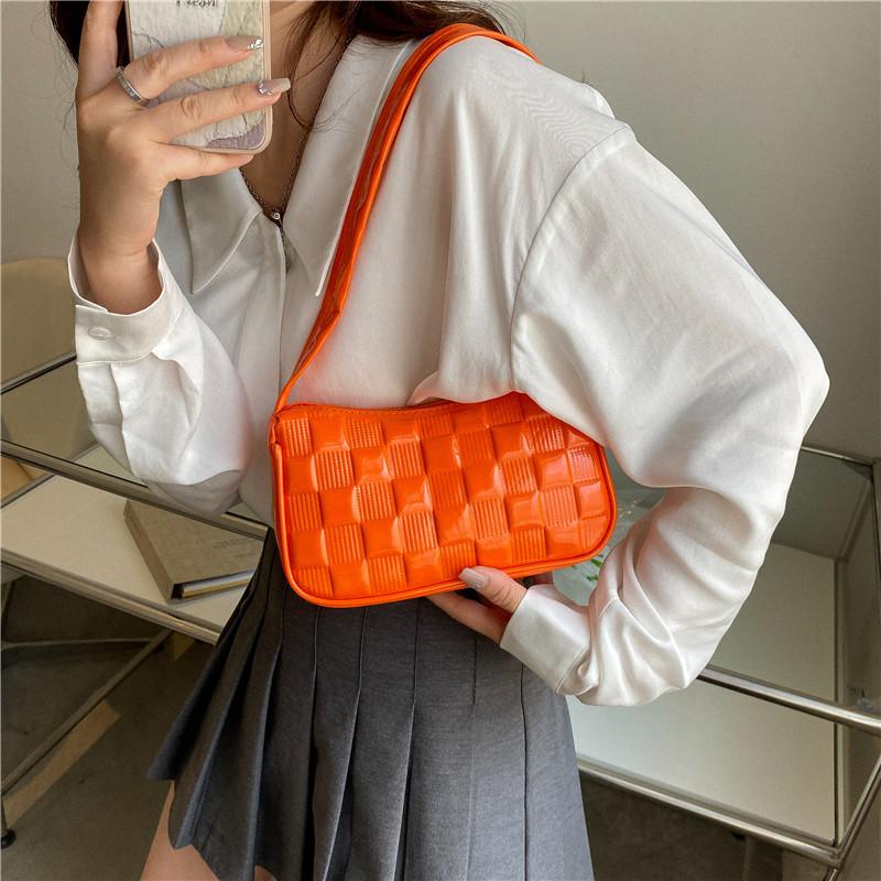 Chic Square Handheld Bag For Women Stylish Urban Design In White Orange Green