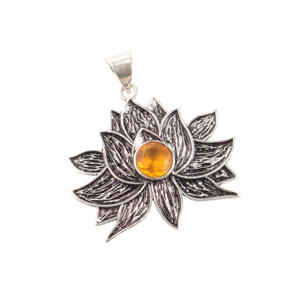 Rare Citrine Gemstone 925 Sterling Silver Jewelry Handcrafted Necklace Pendant CP-23-8