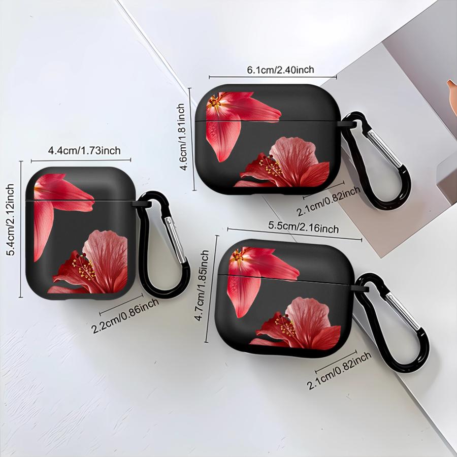 Cherry Flower Print Clear Earphone Cases Cover Case For Airpods 4 2 Pro2 Pro Pro3 3 1