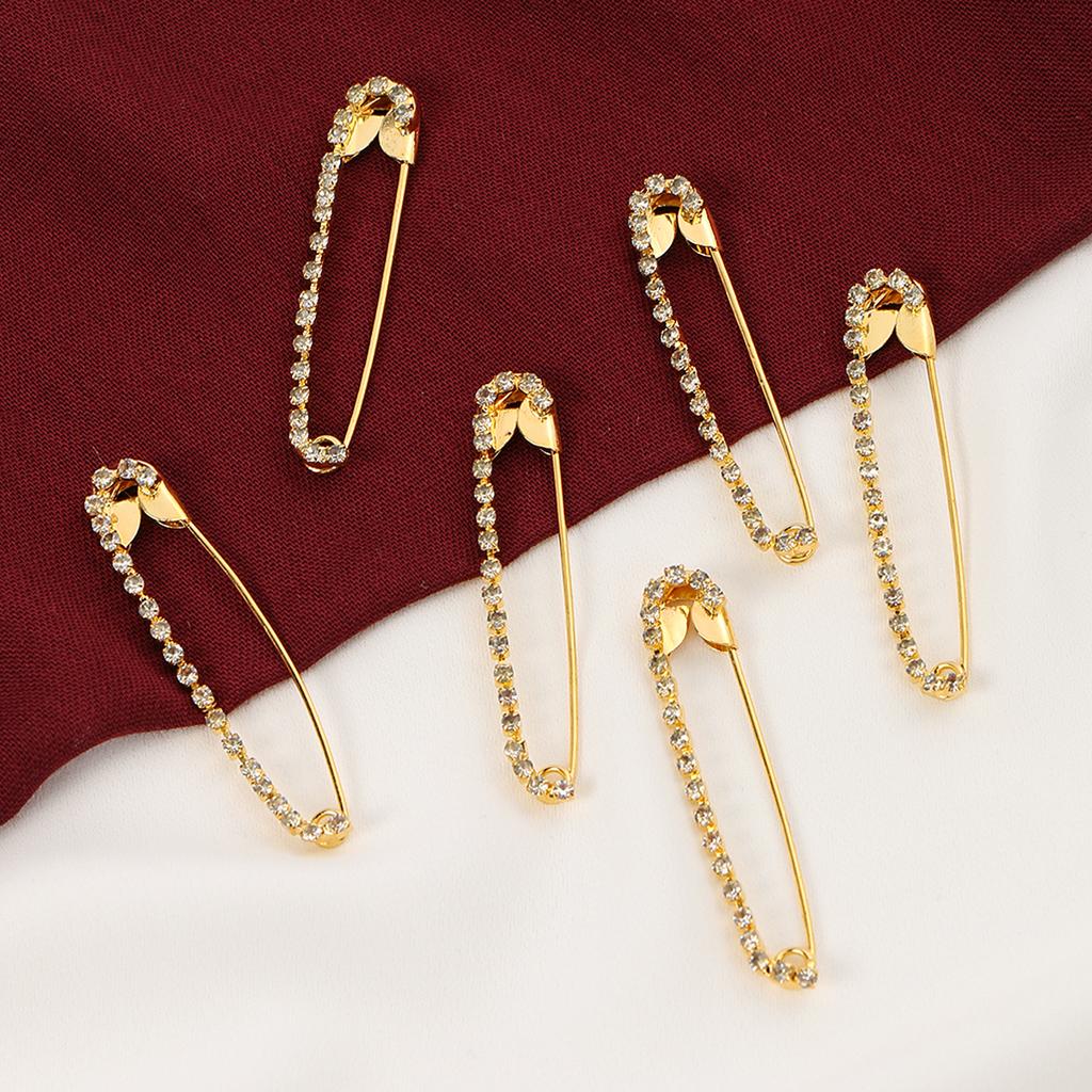 Women Hijab Scarf Brooch Pin Ladies Decorated Safety Pins Tighten Waist Jeans Pins Button Clothing Accessories