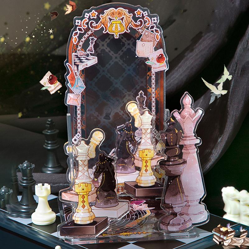 Creative Acrylic Standing Display Stand Ornaments Romantic Background Board Cartoon Anime Badge Display Desktop Accessories Gift