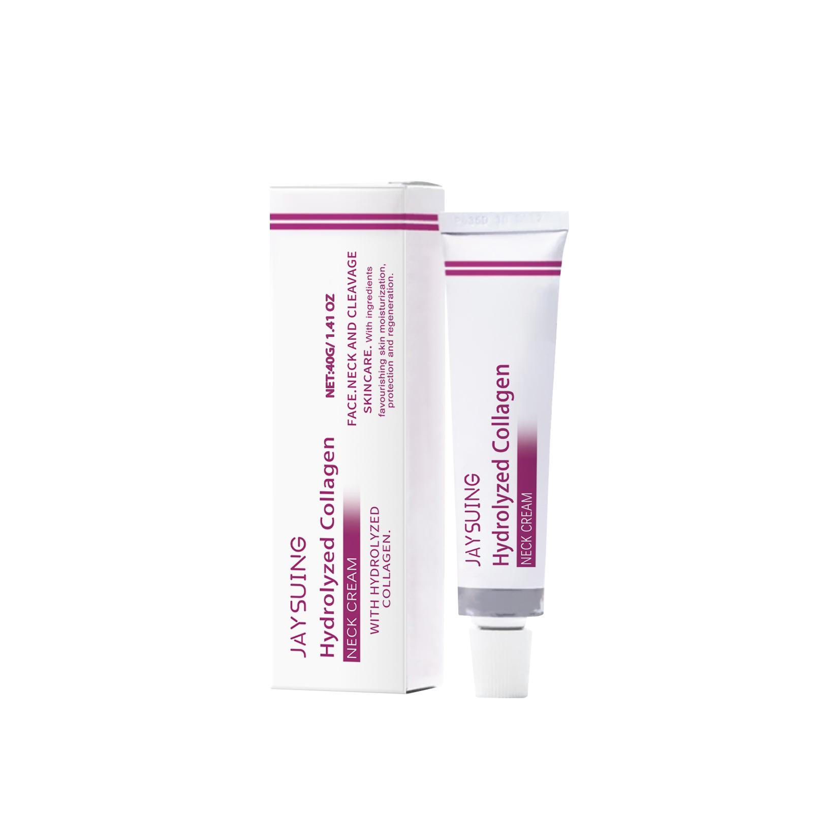 Jaysuing Hydrolyzed Collagen Neck Cream Gentle Neck Skin Daily Maintenance Cream Moisturizing Refreshing Home Massage Care Cream 40g