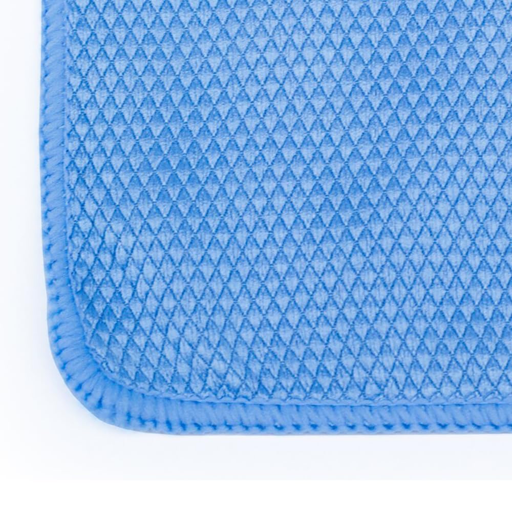 The Rag Company Diamond Weave Glass Window for Car Washes and Detailing & Towels, 6-Count, Blue,
