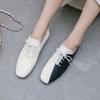 2024 Women Flats Oxfords Shoes Natural Genuine Leather Flat Casual Shoes Cow Leather Mixed Colors Square Toe Shoes Lady 33-43