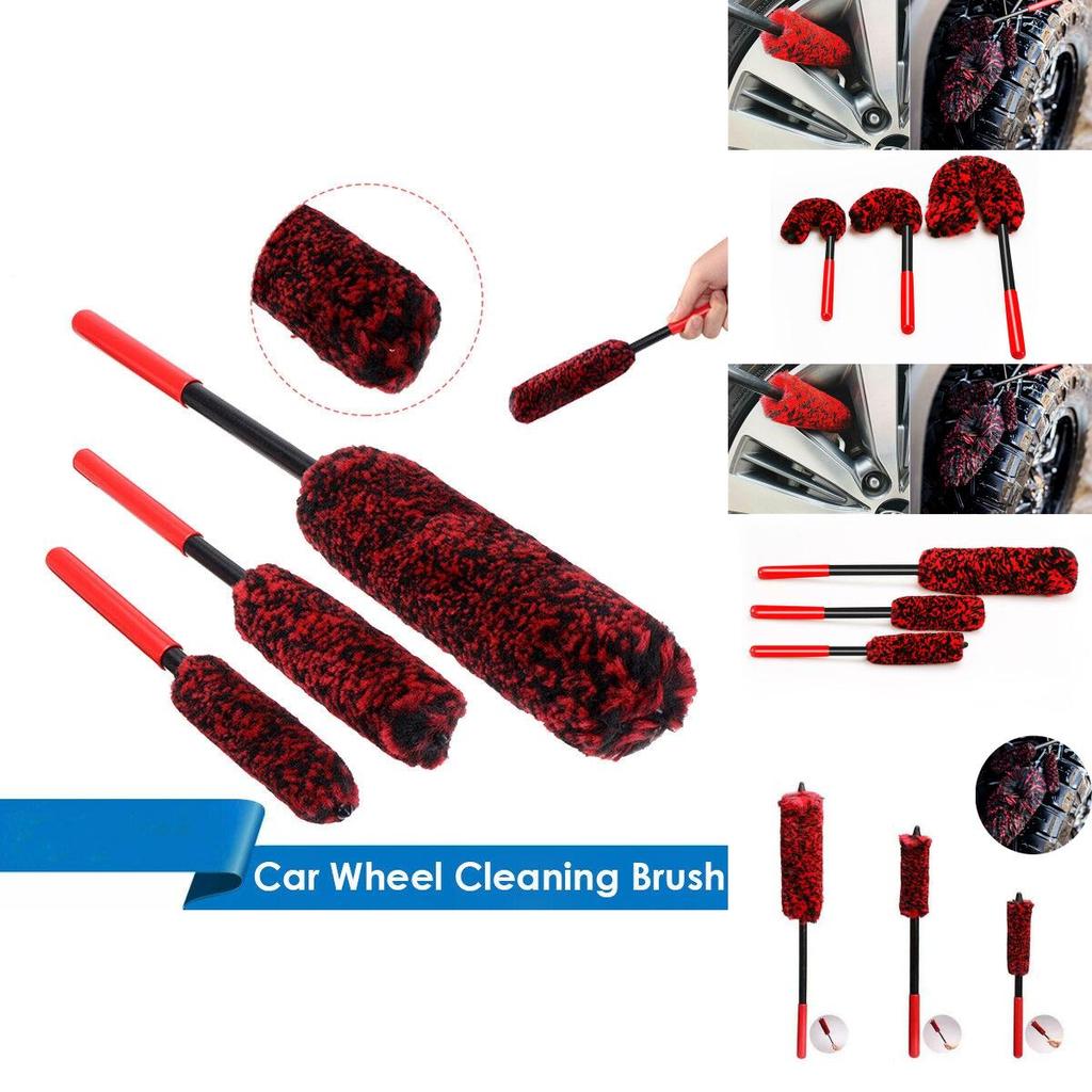 3pcs Luxury Super Plush Soft Car Rim Cleaning Brush Tool Kit High Quality