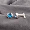 Swiss Blue Topaz Gemstone 925 Sterling Silver Handmade Wedding Cufflinks 0.50" CL-4-14