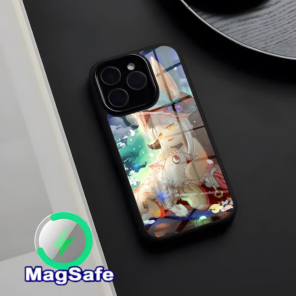 

Vintage Anime Made In Abyss Phone Case Magnetic Glass Case For IPhone 17 Pro Max 16 15 14 13 11 Pro Max Plus Phone Case iPhone 11 Pro