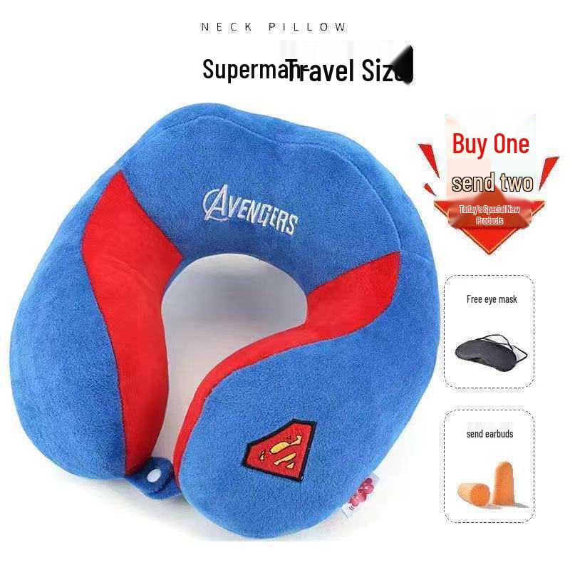 Cute U-Shaped Neck Support Pillow for Travel & Nap - Cartoon Design