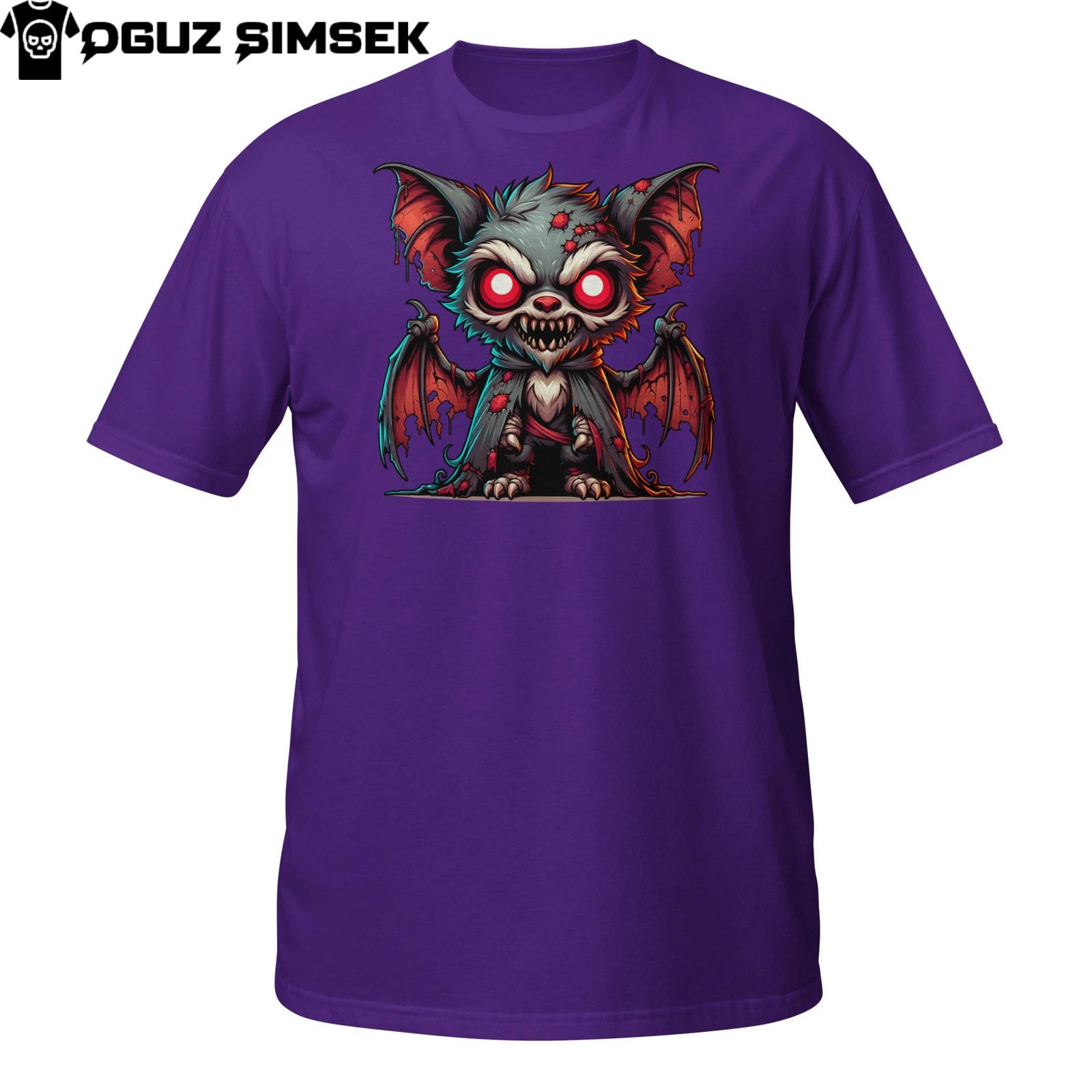 Demonic Bat T-Shirt Mens Womens Tees Top | Red-Eyed Cartoon Vampire Bat | Horror Goth Tee 4XL