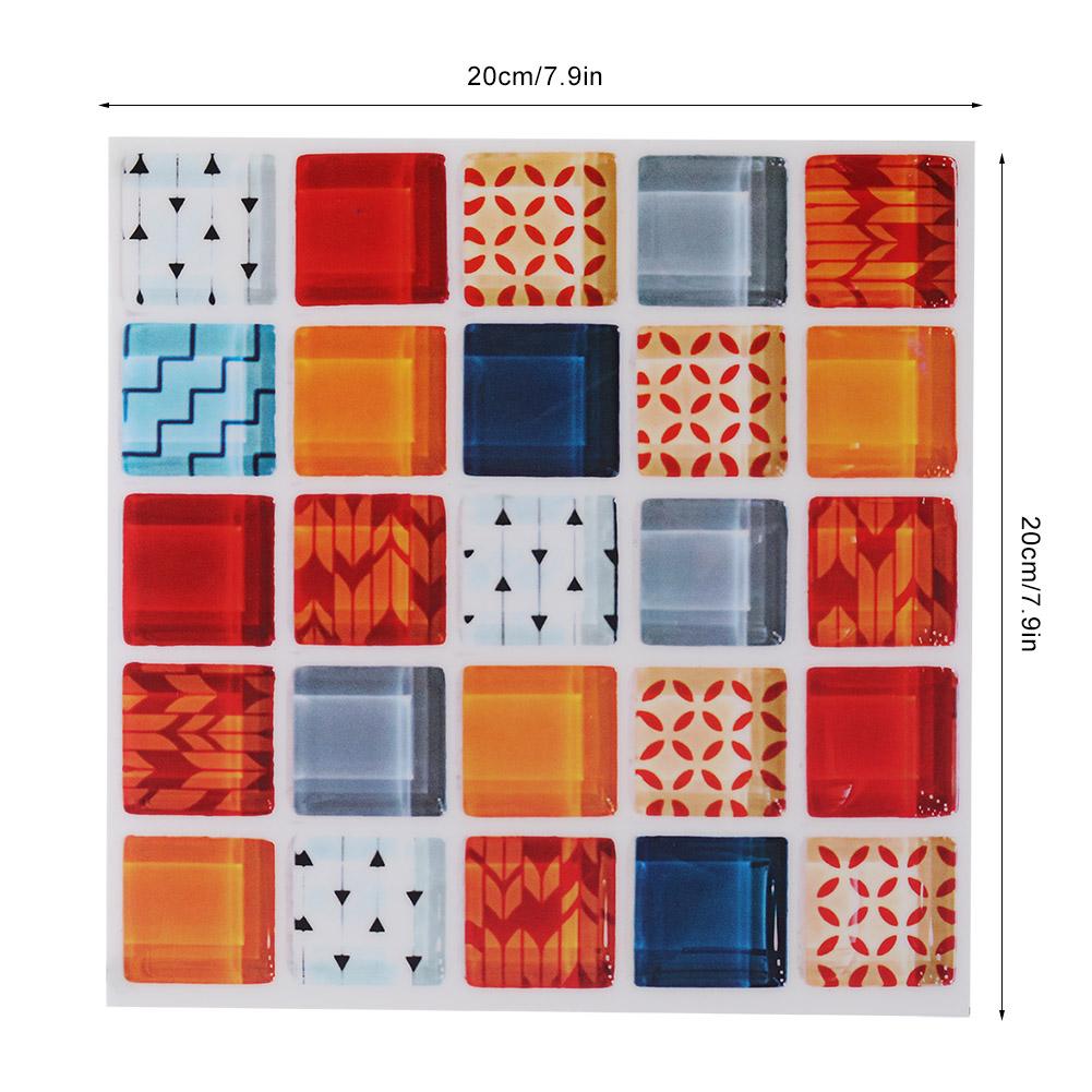 6Pcs Mosaic Self adhesive Wall Tile Sticker Kitchen Oil proof Stickers Bathroom Decor(FX705)