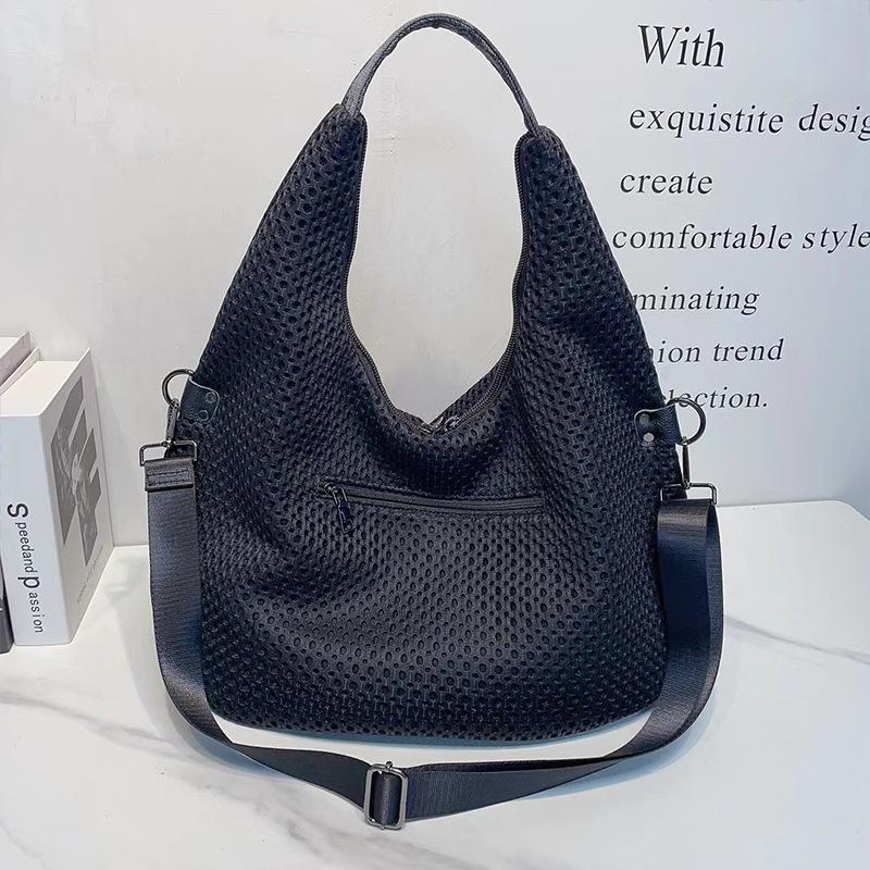 Chic Korean Style Women's Mesh Shoulder Bag - Large Capacity, Lightweight, Casual Underarm Bag for Easy Commuting