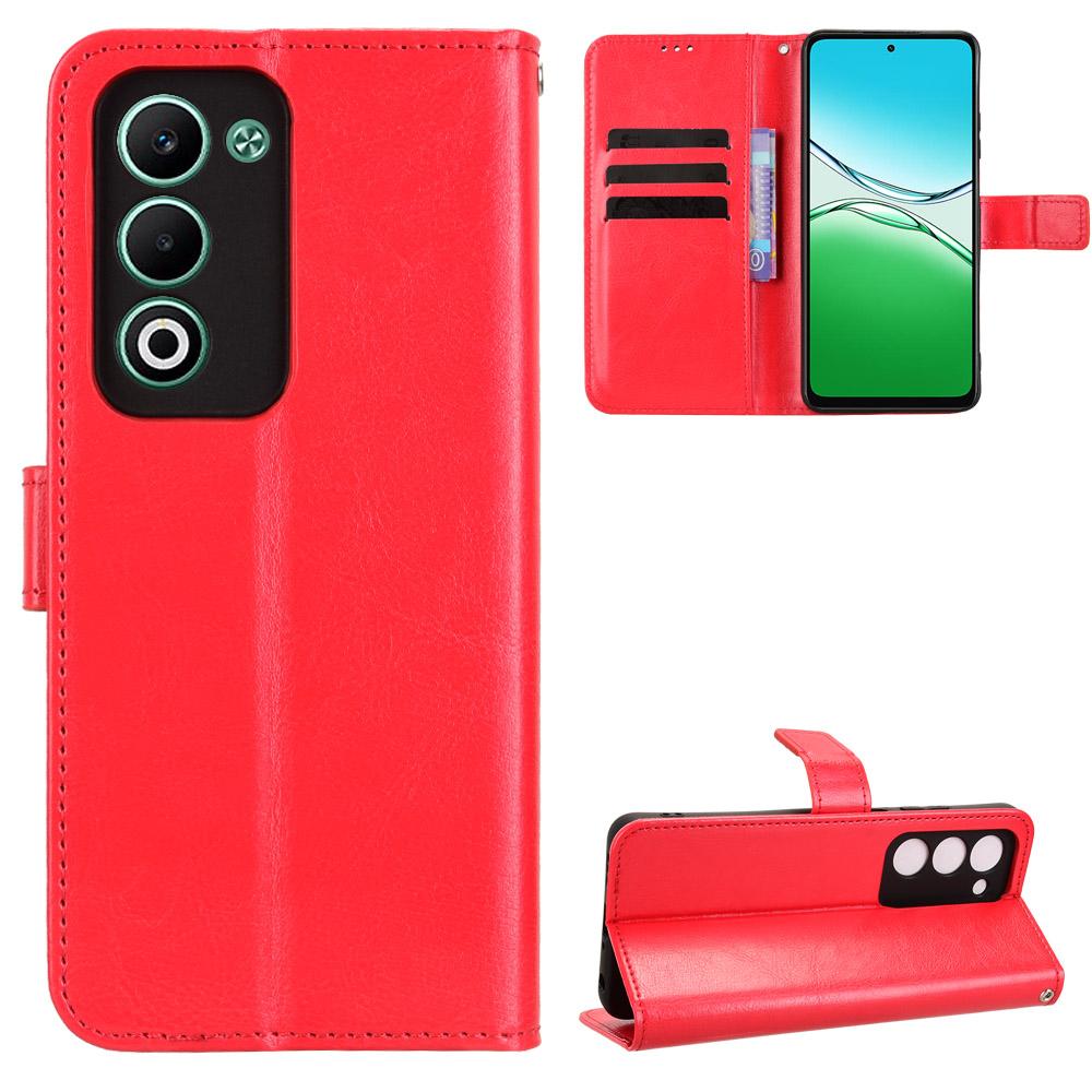 For Oppo A5 5G/Oppo A5 4G PU Leather Case with Strap Crazy Horse Texture Phone Wallet Cover