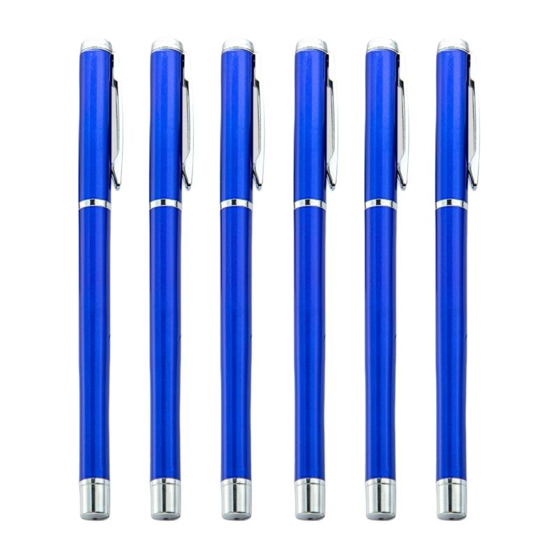 

6Pcs Metal Ballpoint Pen with Pen Clip Office Writing Pen Smooth to Write Quick Drying Guest Sign In Pen for Office синій