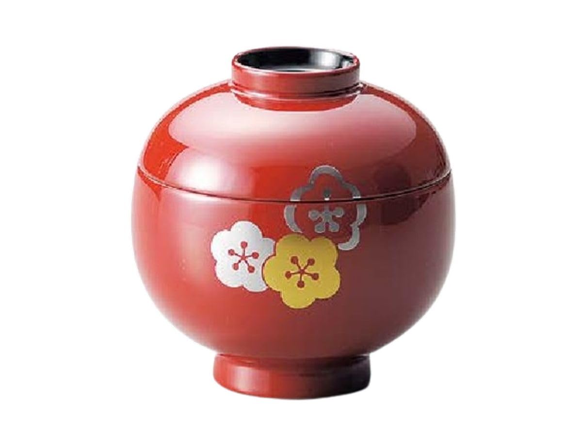 

Маленькая миска также может использоваться как тарелка или маленькая миска для супа сливового чираши, вермильон, сделано в Японии J-Kitchens (Можно миску) миска, (1 чаша) 9.1см, Расписано вручную