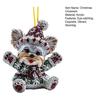 Christmas Ornament 2D Flat Acrylic Santa Claus/Snowman/Puppy Christmas Tree Hanging Ornaments for Holiday Tree Window Wall Decor