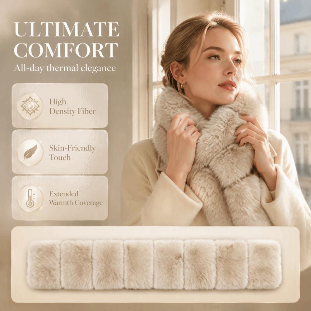 Imitation Mink Fur Long Faux Fur Scarf Thick Shawl Wrap Elegant Fluffy Scarf Outdoor