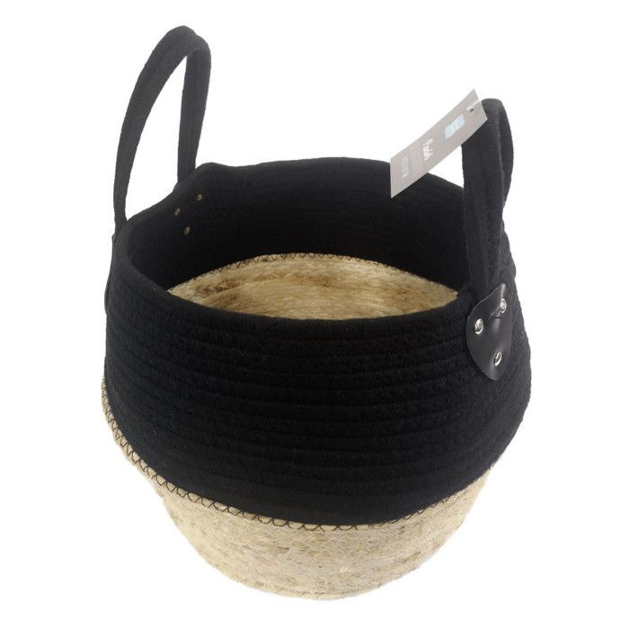 Panier - OSINELLA - 32x28 cm - Coton - Fibres de maïs - Noir