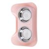 Pet Dog Bowls Stainless Steel Cute Shape Leak Proof Smooth Inner Easy Clean Double Dog Bowl for Cats Pink