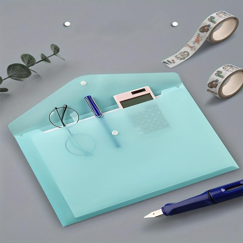 10 Pieces File Bag Plastic 10C A4 Paper Storage Folder Pp Transparent Portfolio Policy Briefcase With Label Water-Repellent File Bag
