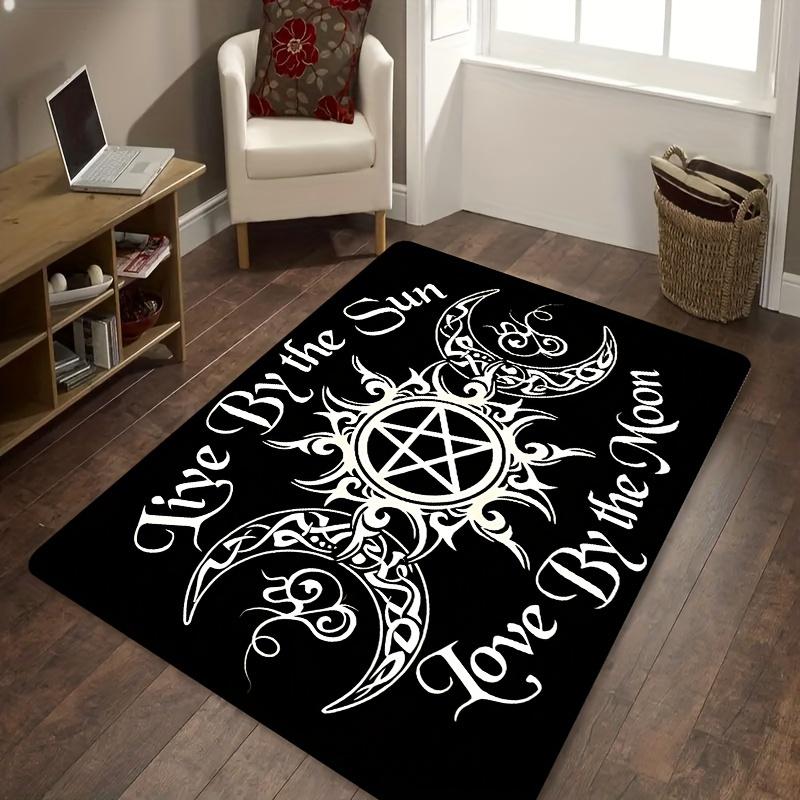 Vintage Casino Poker Area Rug Gothic Gambling Print NonSlip Floor Mat for Game Room Living Room Dark Home Decor Carpet