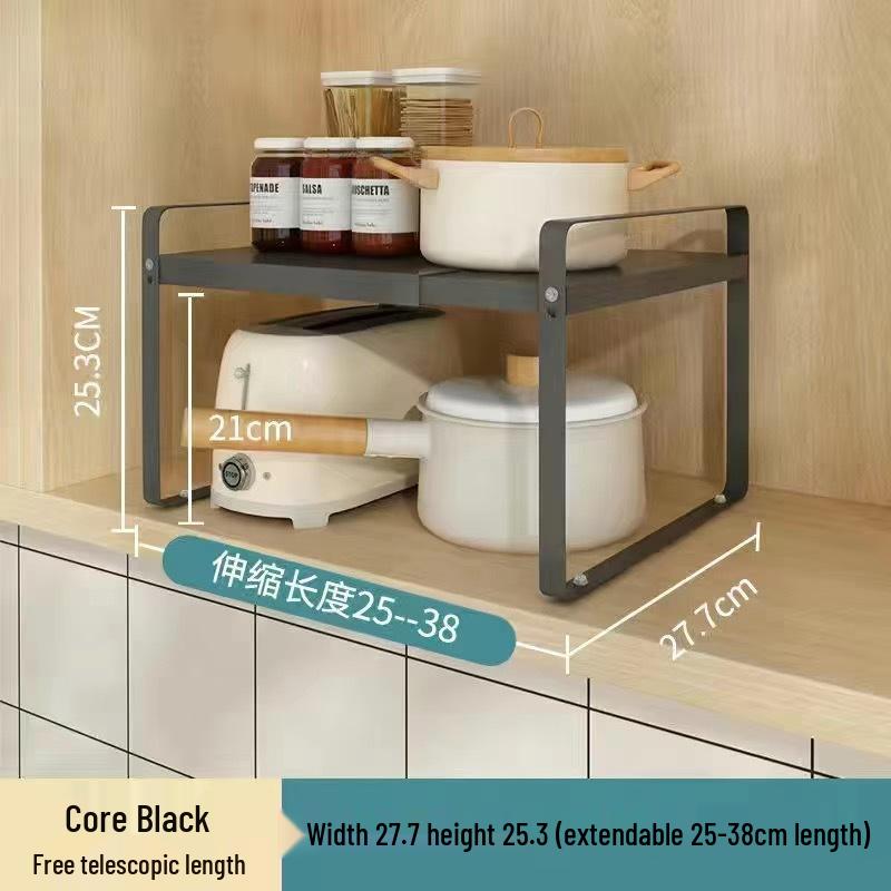 

Выдвижная кухонная полка для хранения - Органайзер для шкафа для специй, кастрюль и мисок