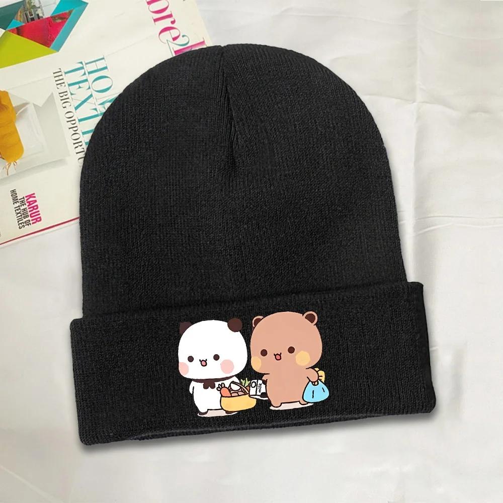 New pc Cute Bubu And Dudu Go To Grocery Together Bonnet Hats Knit Hat Unisex Unisex Retro Thermal Beanie Hats Autumn Kpop Gra