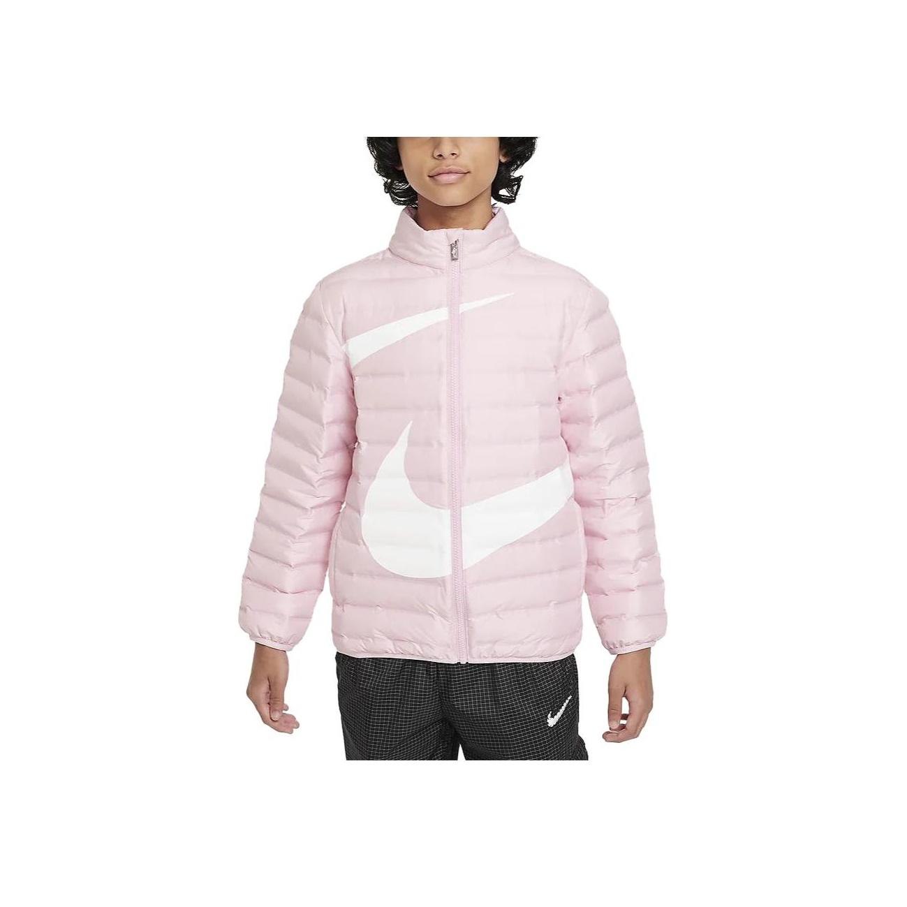 

Nike Down Jacket Swoosh Color Block Stand Collar Zipper Casual Kids Jackets Pink FV2518-690 M