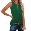 VEZFAA Women's Fashion Casual Summer Spring Solid Color Print Sleeveless V-Neck Blouses & Shirts